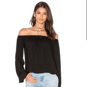 cloth & stone black off shoulder top
